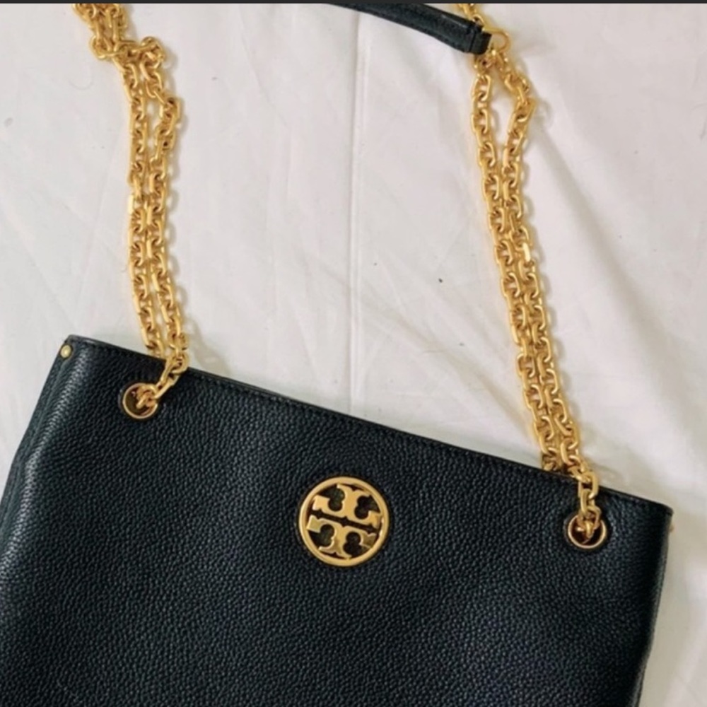 Tory Burch Carson Swingpack Black Leather Cross Body Bag